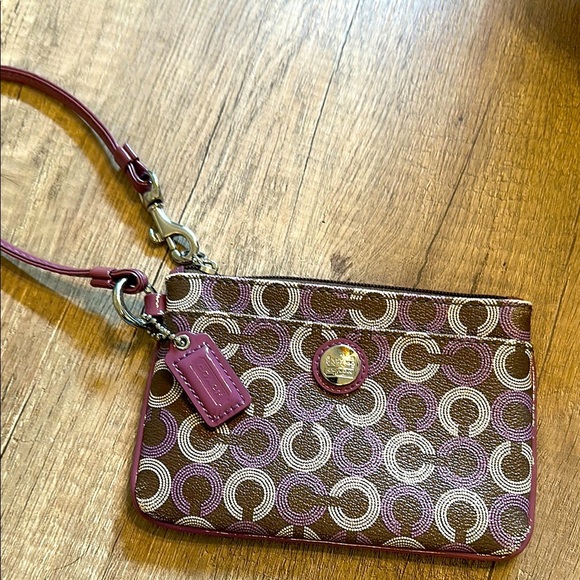 Coach Handbags - Coach Wristlet Wallet Pink‎ Purple Brown NWOT